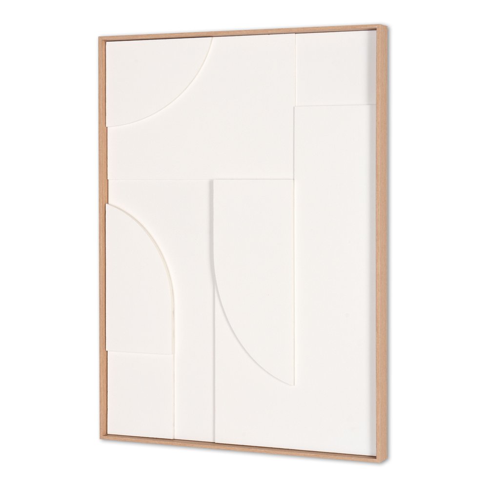 White Geo Mache Brown Shadowbox Wall Art