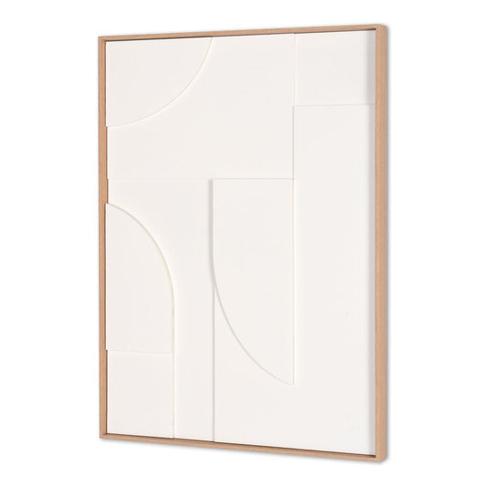 White Geo Mache Brown Shadowbox Wall Art
