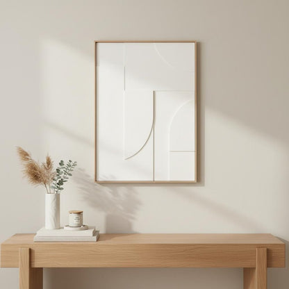 White Geo Mache Brown Shadowbox Wall Art