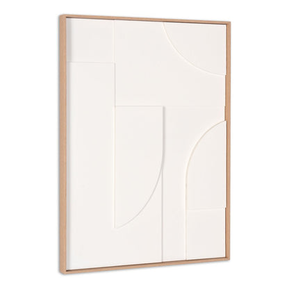 White Geo Mache Brown Shadowbox Wall Art