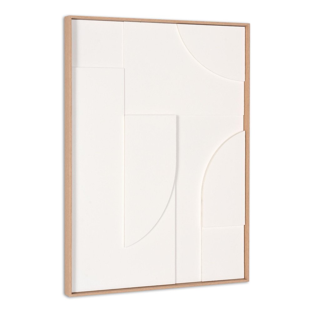 White Geo Mache Brown Shadowbox Wall Art