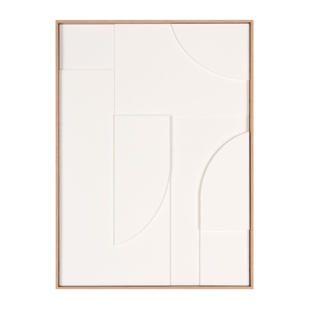 White Geo Mache Brown Shadowbox Wall Art