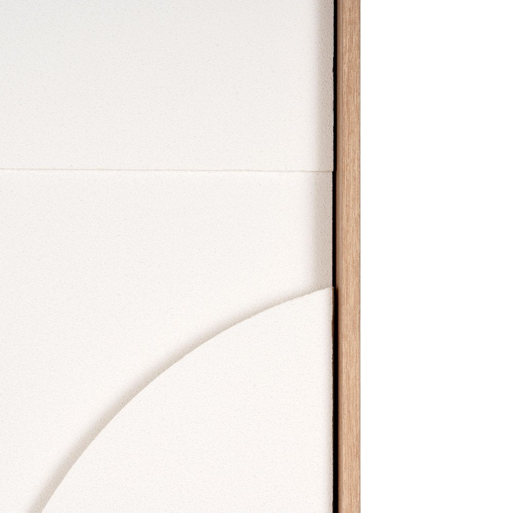 White Geo Mache Brown Shadowbox Wall Art