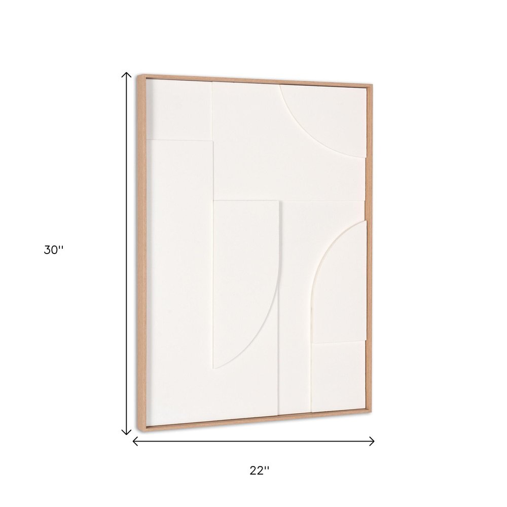 White Geo Mache Brown Shadowbox Wall Art