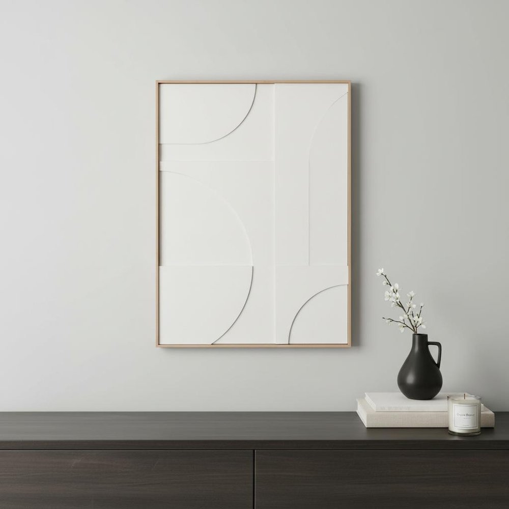 Modern Geo Shapes Brown Shadowbox Wall Art