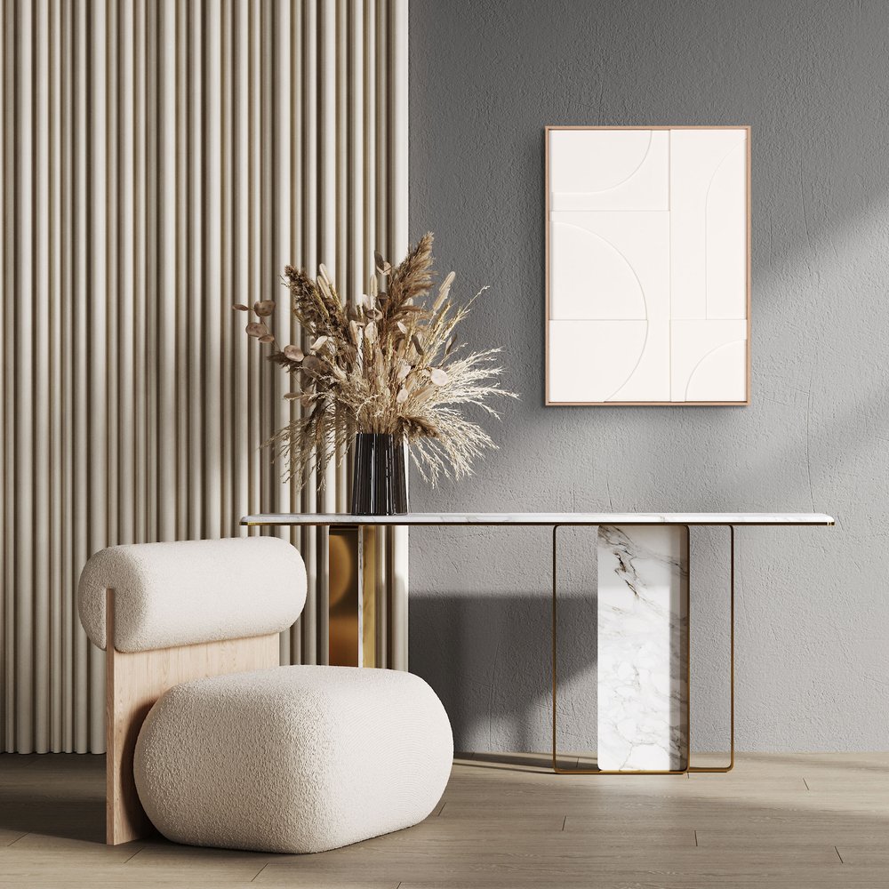 Modern Geo Shapes Brown Shadowbox Wall Art