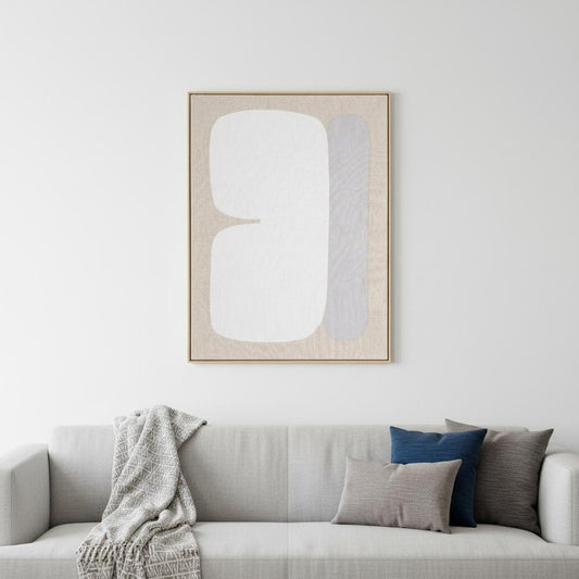 Interval II Hand Painted Brown Floater Frame Wall Art