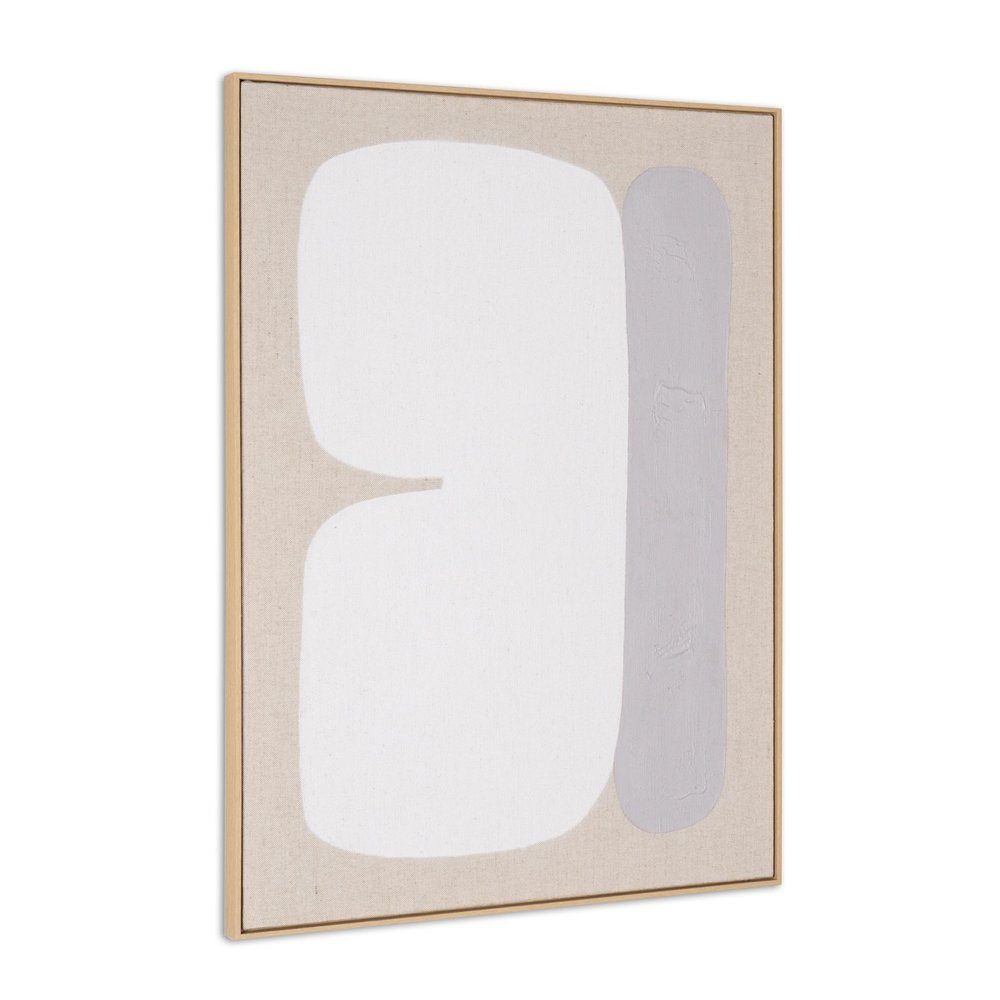 Interval II Hand Painted Brown Floater Frame Wall Art