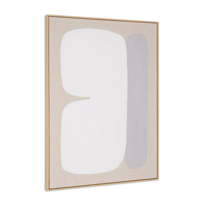 Interval II Hand Painted Brown Floater Frame Wall Art