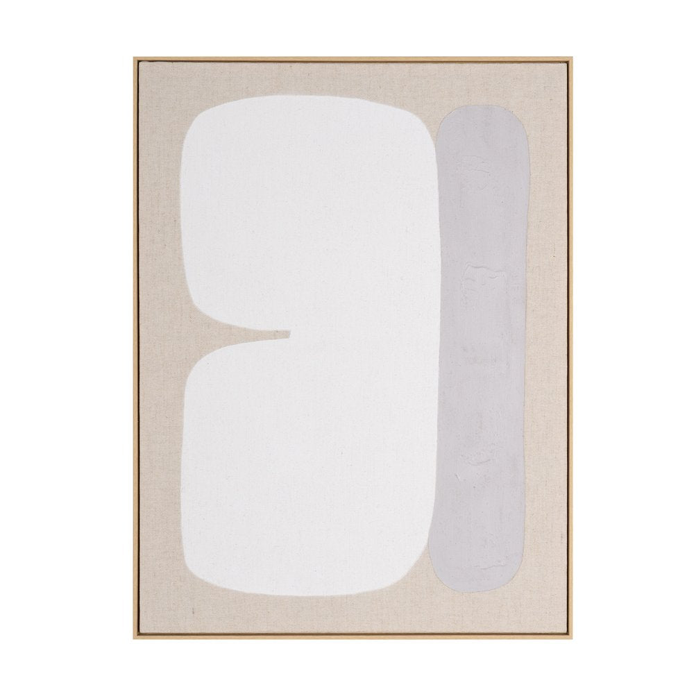 Interval II Hand Painted Brown Floater Frame Wall Art