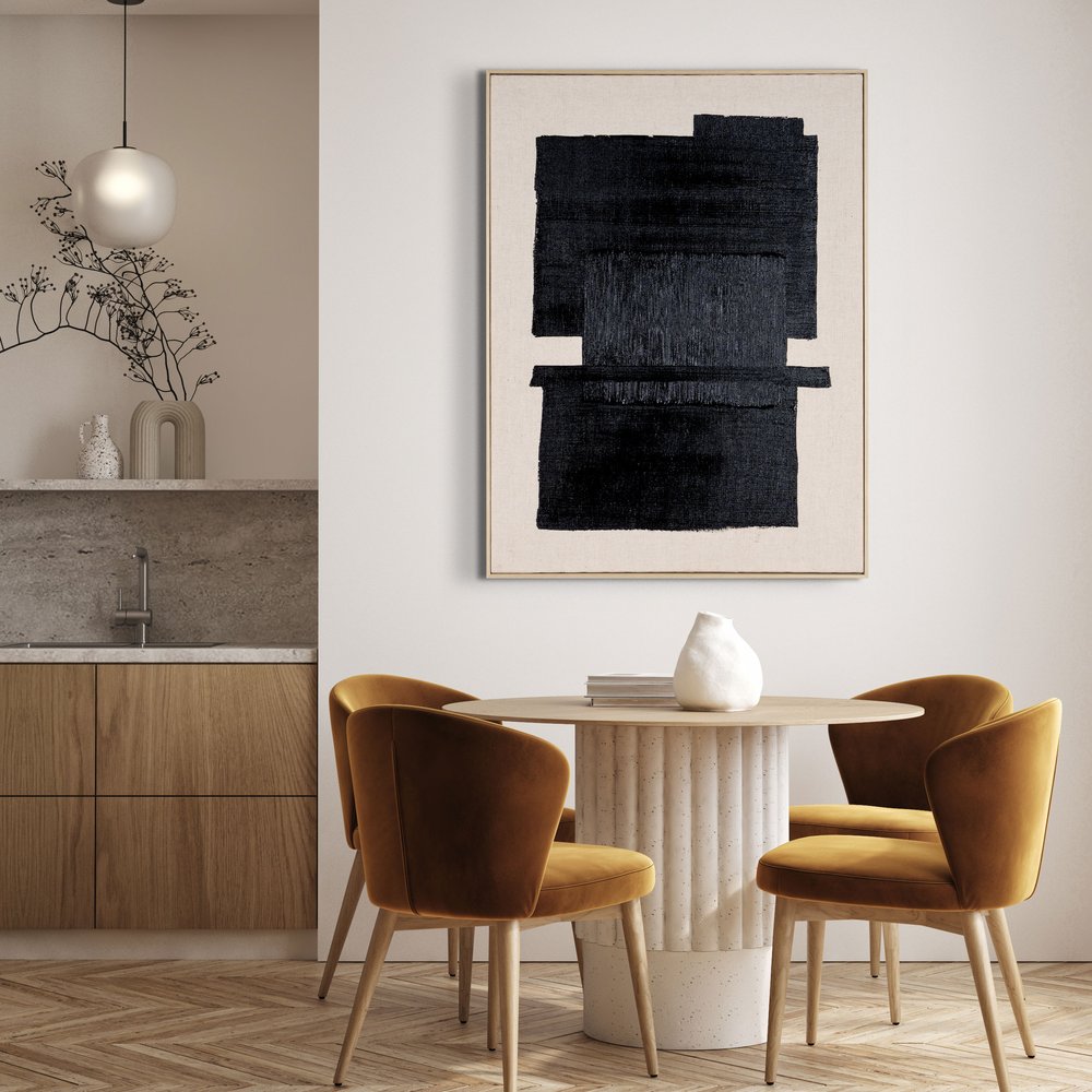 Fortissimo Hand Painted Brown Floater Frame Wall Art