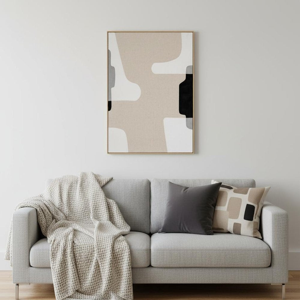 Cadenza Hand Painted Brown Floater Frame Wall Art