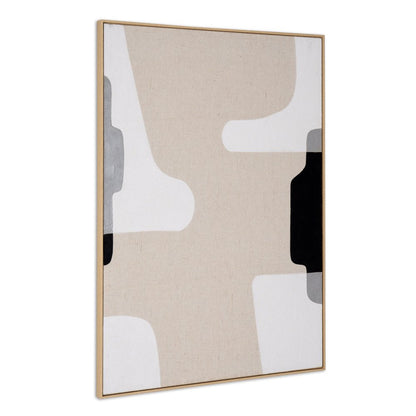Cadenza Hand Painted Brown Floater Frame Wall Art