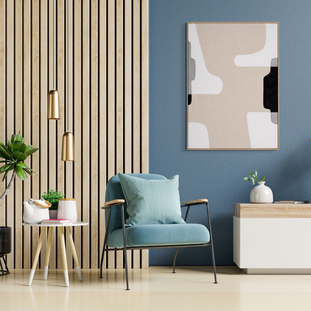 Cadenza Hand Painted Brown Floater Frame Wall Art