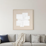 Octav I Hand Painted Brown Floater Frame Wall Art