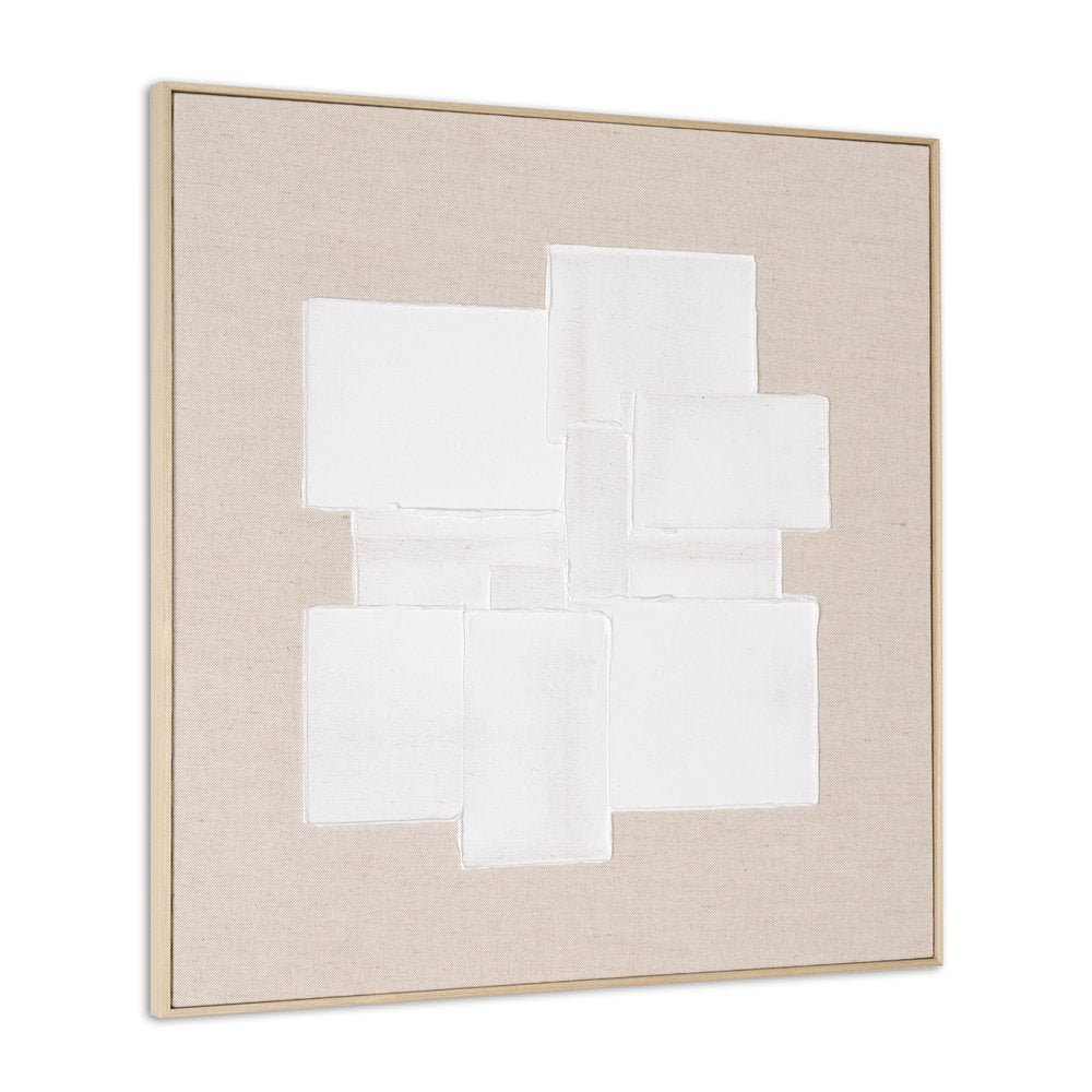 Octav I Hand Painted Brown Floater Frame Wall Art