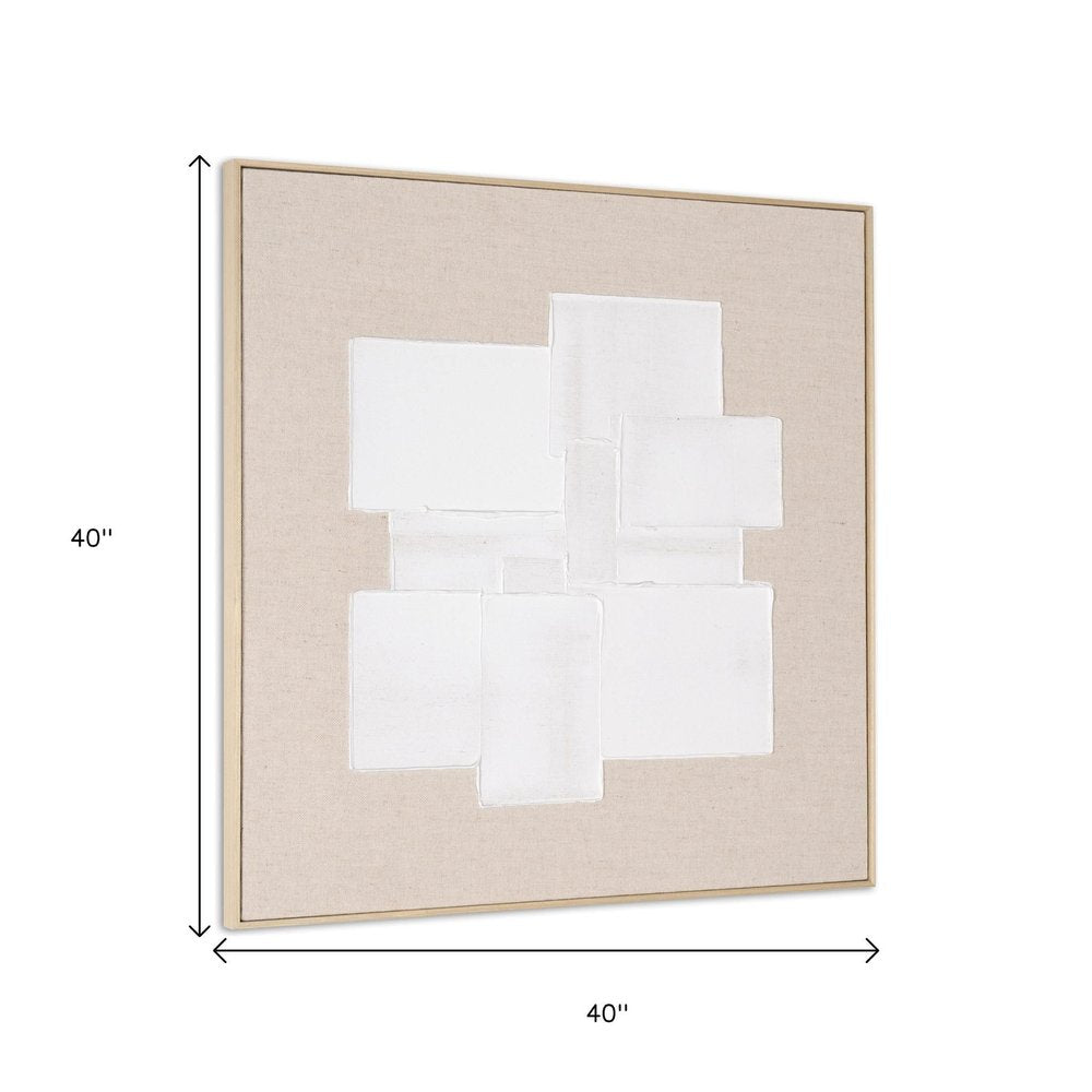 Octav I Hand Painted Brown Floater Frame Wall Art