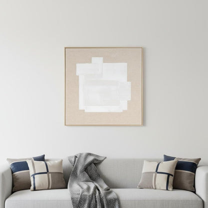 Octav II Hand Painted Brown Floater Frame Wall Art