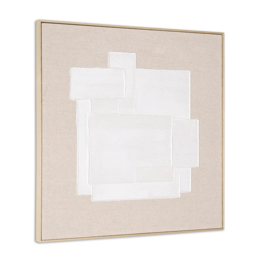 Octav II Hand Painted Brown Floater Frame Wall Art