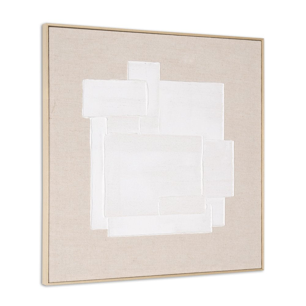 Octav II Hand Painted Brown Floater Frame Wall Art