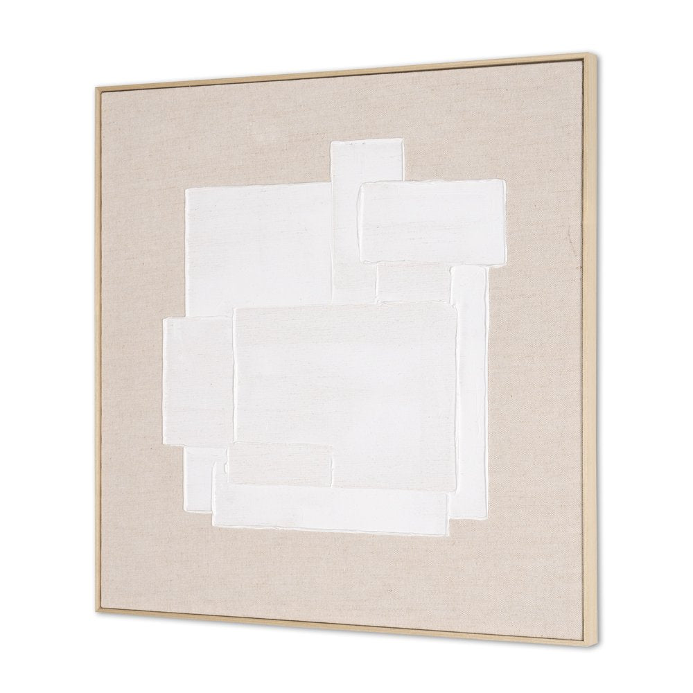 Octav II Hand Painted Brown Floater Frame Wall Art