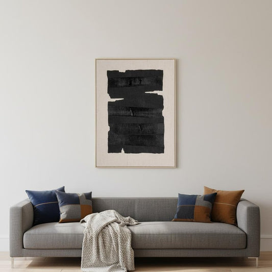 Echoes of Shadows II Hand Painted Brown Floater Frame Wall Art