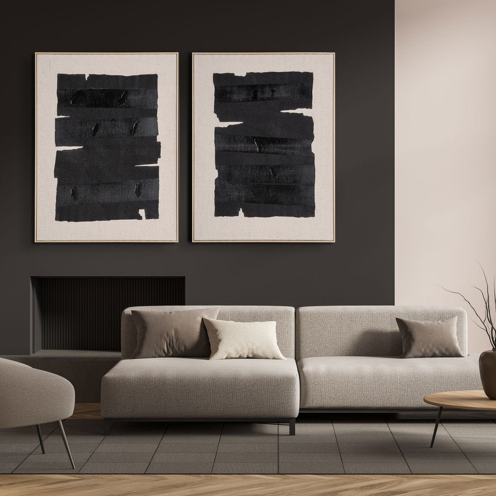 Echoes of Shadows II Hand Painted Brown Floater Frame Wall Art