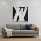 Intersecting Dimensions Hand Painted White Floater Frame Wall Art