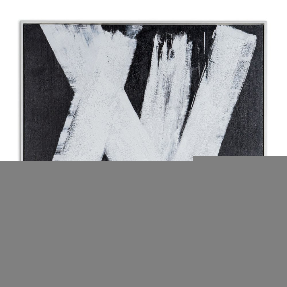 Intersecting Dimensions Hand Painted White Floater Frame Wall Art