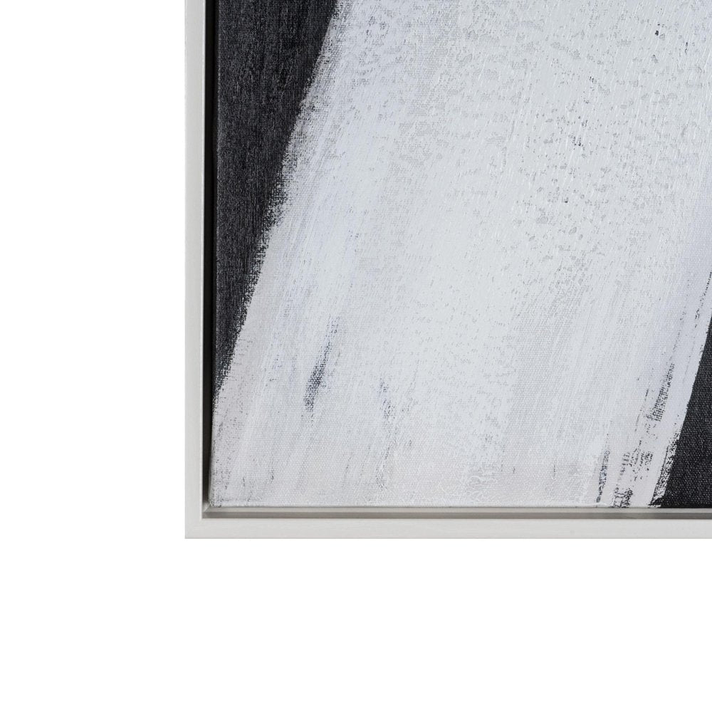 Intersecting Dimensions Hand Painted White Floater Frame Wall Art