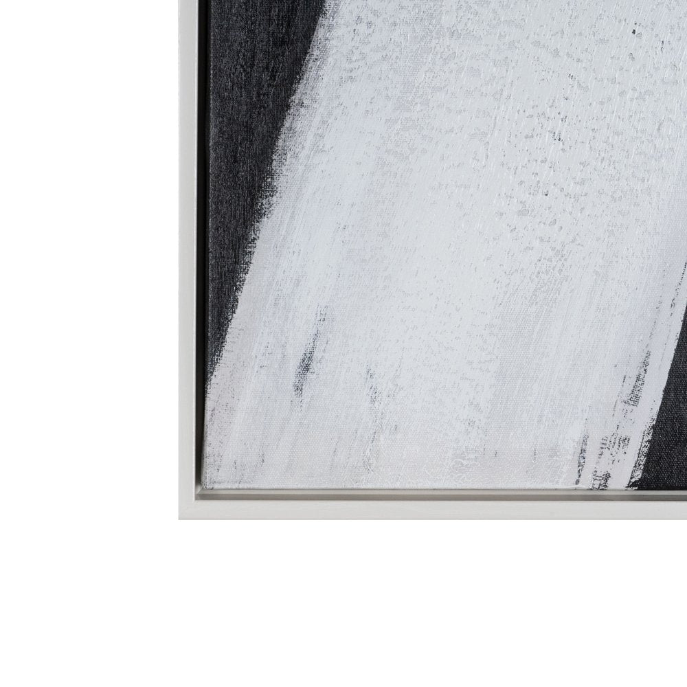 Intersecting Dimensions Hand Painted White Floater Frame Wall Art