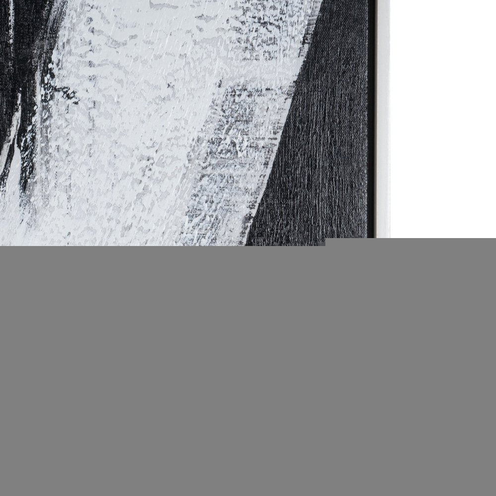 Intersecting Dimensions Hand Painted White Floater Frame Wall Art
