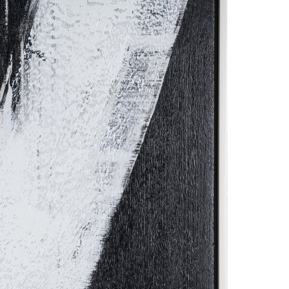 Intersecting Dimensions Hand Painted White Floater Frame Wall Art