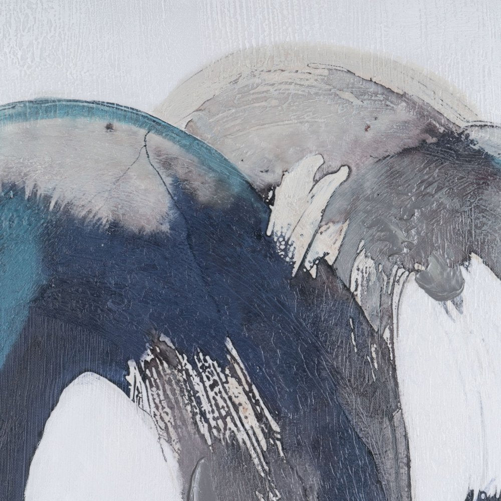 Ripples in Time Hand Painted White Floater Frame Wall Art