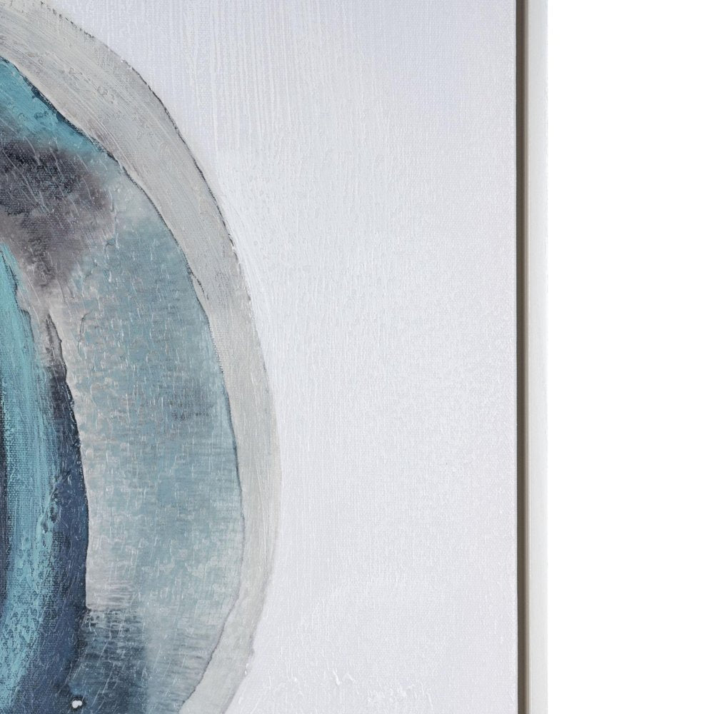 Ripples in Time Hand Painted White Floater Frame Wall Art