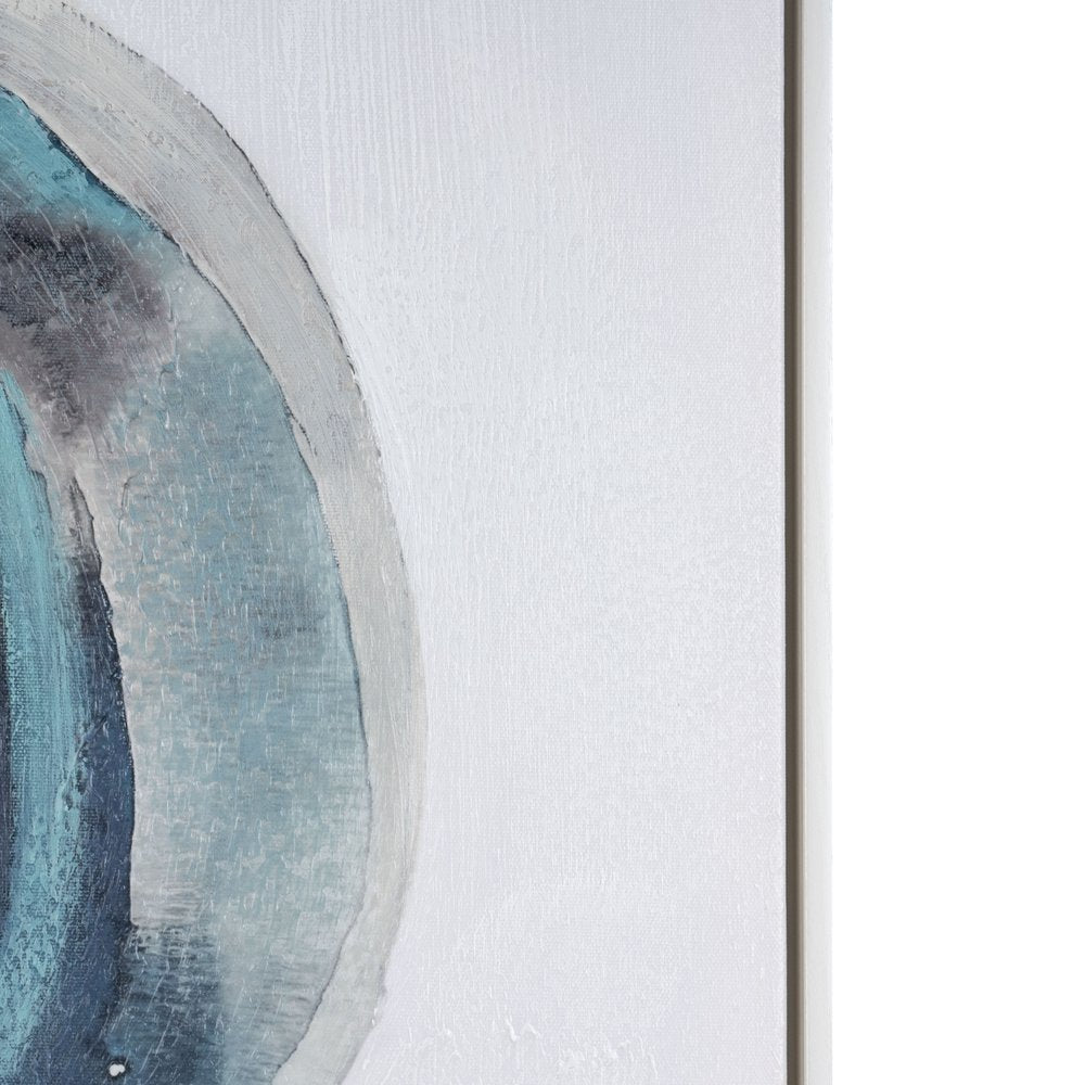 Ripples in Time Hand Painted White Floater Frame Wall Art