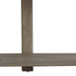 54" Natural Solid Wood Distressed Console Table With Shelf