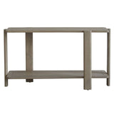 54" Natural Solid Wood Distressed Console Table With Shelf