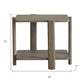 22" Natural Distressed Solid Wood End Table With Shelf