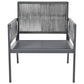 Four Piece Gray Metal Upholstered Cushions Sofa Seating Group With Table