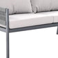 Four Piece Gray Metal Upholstered Cushions Sofa Seating Group With Table