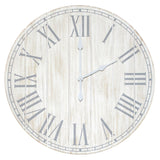 23" Light Gray And Dark Gray Wood Plank Vintage Style Round Wall Clock