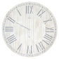1" White And Black Manufactured Wood Silent Analog Vintage Style Crackle Round Wall Clock