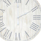 23" Light Gray And Dark Gray Wood Plank Vintage Style Round Wall Clock