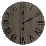 21" Black And Gray Manufactured Wood Silent Analog Round Wall Clock