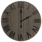 21" Black And Gray Manufactured Wood Silent Analog Round Wall Clock