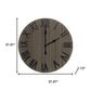 21" Black And Gray Manufactured Wood Silent Analog Round Wall Clock