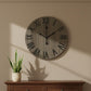 21" Black And Gray Manufactured Wood Silent Analog Round Wall Clock