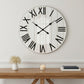 21" Black And White Manufactured Wood Silent Analog Round Wall Clock