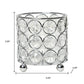 3" Silver And Clear Faux Crystal And Metal Cylinder Table Vase